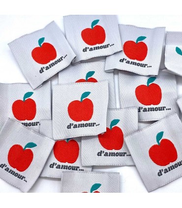 Étiquette à coudre : Pomme d'Amour