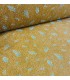POPPY : Double gaze de coton Leaves and Dot - MOUTARDE  -GOTS