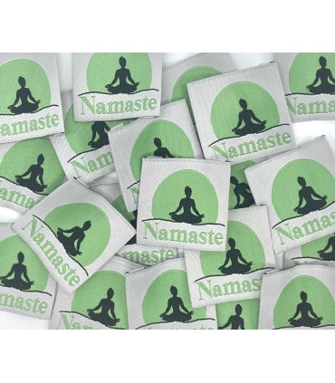 Étiquette à coudre : NAMASTE Vert