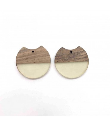 Pendentif Rond Acrylique et Bois - TRANSPARENT