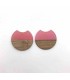Pendentif Rond Acrylique et Bois - ROSE