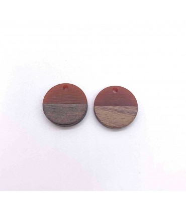 Pendentif petit rond en Bois et Acétate - TERRACOTTA