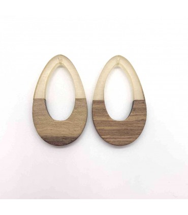 Pendentif Gouttes bois Acétate et Bois - CHAMPAGNE