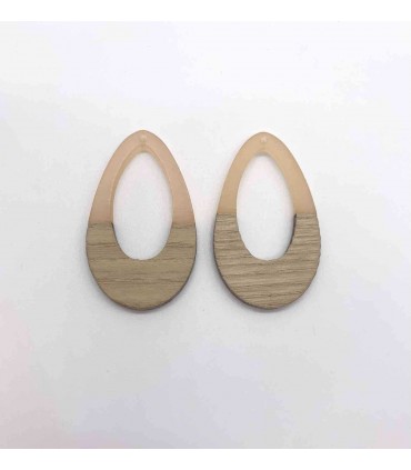 Pendentif Gouttes bois Acétate et Bois - PÊCHE