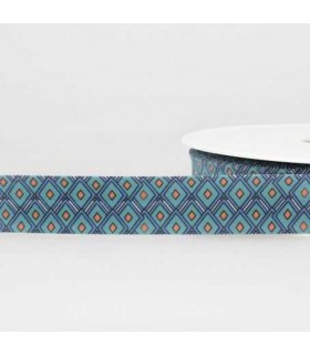 BIAIS IMPRIMÉ VITRAUX 20mm - BLEU