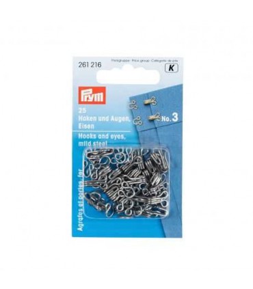 PRYM : Agrafe n°3 x25 – Argent