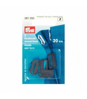 PRYM : Agrafes Plates 20mm - Noir