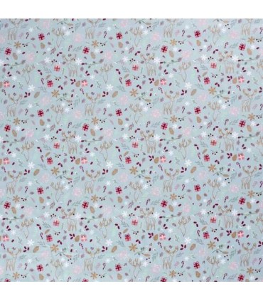 Popeline de Coton de Noël BLEU