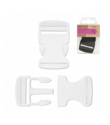 MÉDIAC : BOUCLE ANTI-GLISSE 32mm - BLANC
