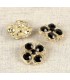 Bouton bijoux Strass Trèfle 19mm - NOIR