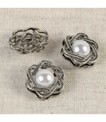 Bouton Bijoux Perle 20mm - ARGENT