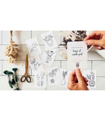 CARO TRICOTE : Lot de mini planches "Vases et cache-pot"