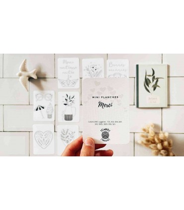CARO TRICOTE : Lot de mini planches "Merci"