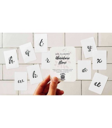 CARO TRICOTE : Lot de mini planches "Abécédaire fleuri"