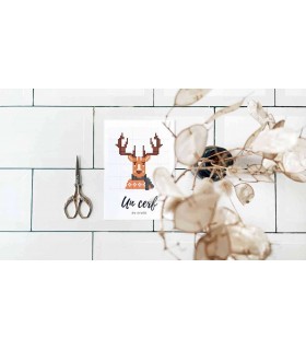 CARO TRICOTE : Planche patron  "Un cerf en hiver"