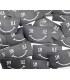 Étiquette tissée à coudre : Smiley SMILE noir et blanc