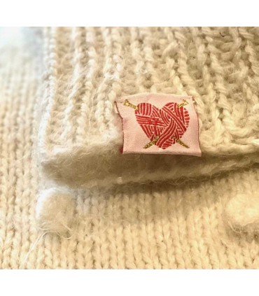 Étiquette tissée à coudre pliée: WOOL ADDICT