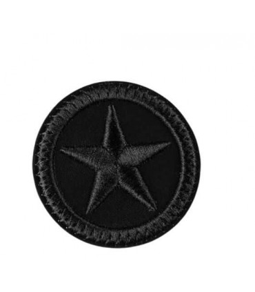 Patch brodés à Coudre :  Rond Simili Noir Étoile