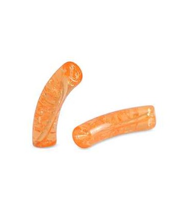 Perles acryliques Tubes Givrées - ORANGE