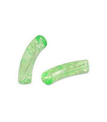 Perles acryliques Tubes Givrées - VERT POMME