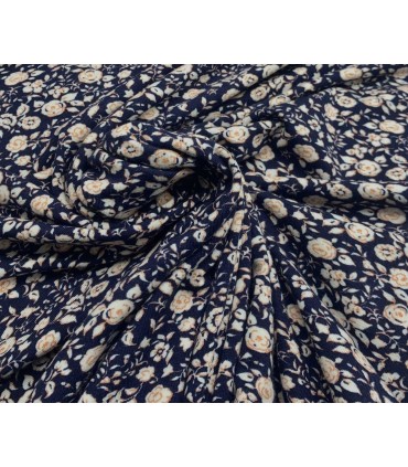 Jersey de Bambou fleuri - MARINE