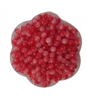 Perle acrylique Ronde Bicolore - CERISE