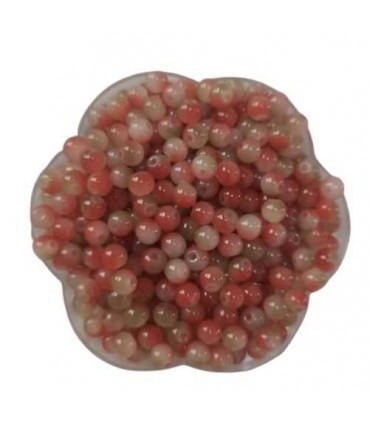 Perle acrylique Ronde Bicolore - BRIQUE