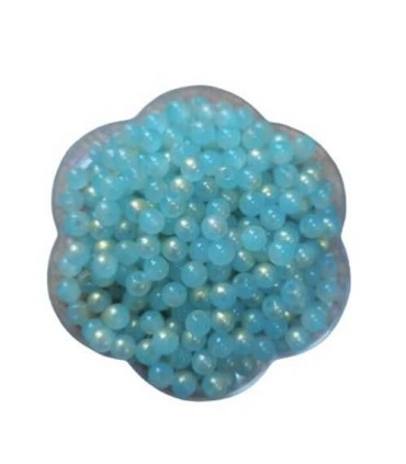 Perle acrylique Ronde Bicolore - TURQUOISE doré