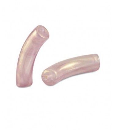 Perles acryliques Tube - LILA IRISÉE