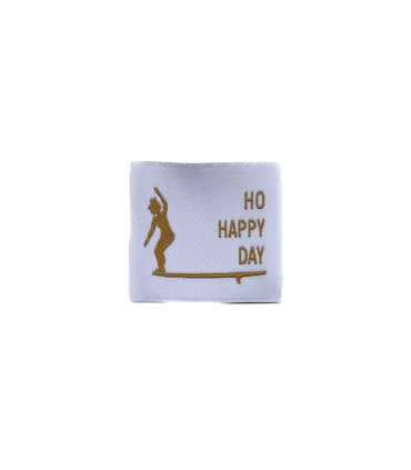 Étiquette à coudre Blanche : Ho Happy Day