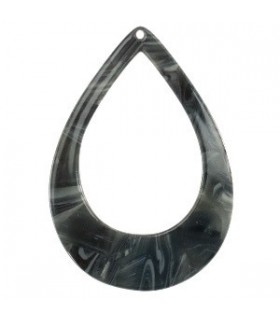 Pendentif en résine goutte 60x42mm - Bleu jeans