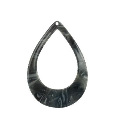 Pendentif en résine goutte 60x42mm - Bleu jeans