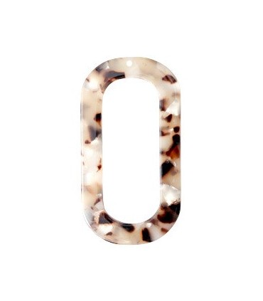 Pendentifs en résine oblong ovale 55x30mm - Écaille nacré