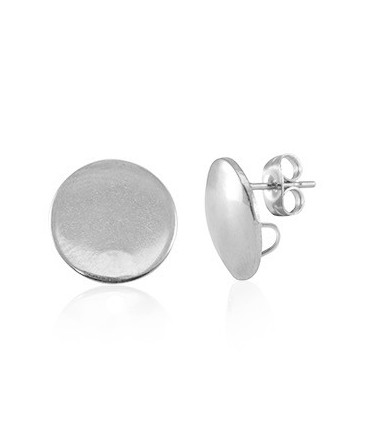 Apprêts en métal TQ boucles d'oreilles puces 15mm avec anneau - ARGENT