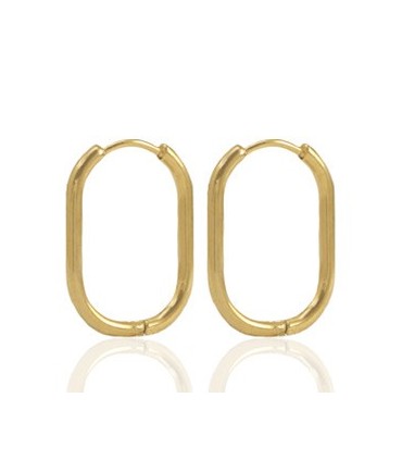 Boucles d'oreilles créoles ovale - DORÉ