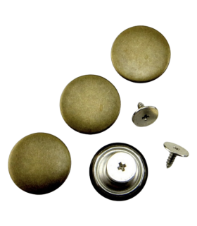 Bouton célibataire de Jeans 17MM à visser - OR ANTIQUE