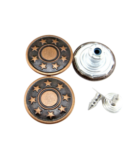 Bouton célibataire de Jeans 17MM - BRONZE Étoile
