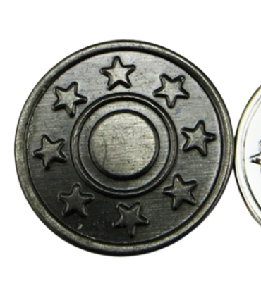 Bouton célibataire de Jeans 20MM - GRIS