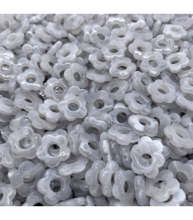 Pendentif en acétate Fleur 15mm - GRIS