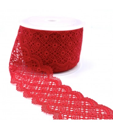 Dentelle élastique 6mm - Rouge