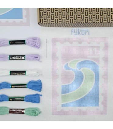 FUKURI : Kit canevas - Timbre VAGUES