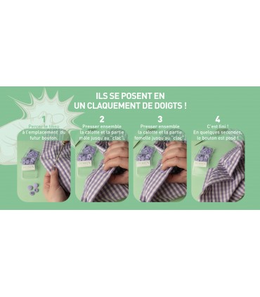 Pression magique Bohin 13mm - VIOLET