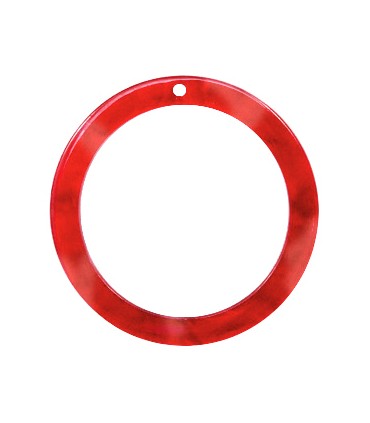 Pendentifs en résine rond 35mm - Rouge Piment