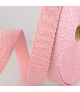 Sangle à sac Paillettes ROSE et ARGENT