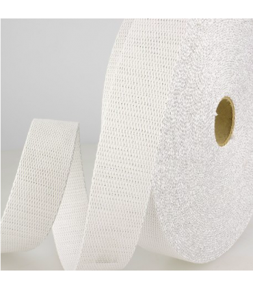 Sangle à sac Paillettes BLANC et ARGENT