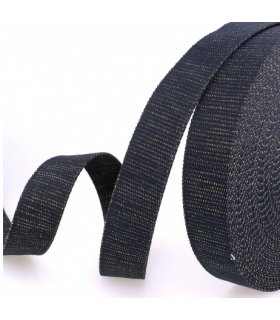 Sangle à sac Paillettes MARINE ET OR