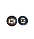 Bouton Sur Pied 18mm Maillons dorés - NOIR