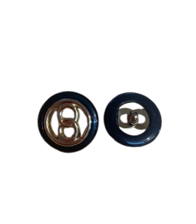 Bouton Sur Pied 18mm Maillons dorés - NOIR