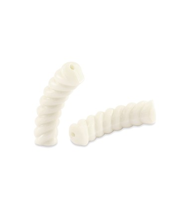 Perles acryliques Tube Torsadé IVOIRE