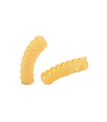 Perles acryliques Tube Torsadé JAUNE Transparent